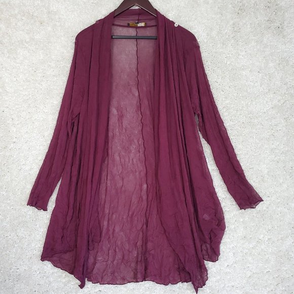 Liv By Habitat Sweater Womens XL Cardigan Purple Sheer Lightweight Drape Neck - Picture 4 of 9